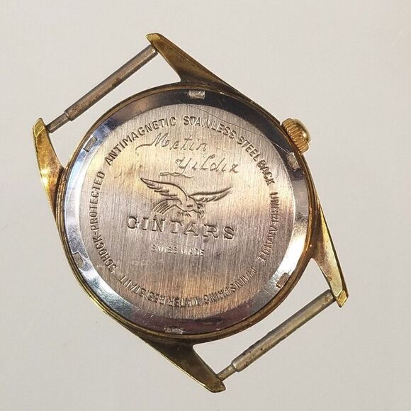 Vintage Gintars 21 Jewels Gold Filled Swiss Watch Metin Yildiz For Parts Repair - Picture 6 of 12